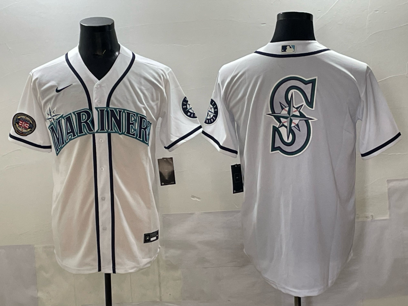Men Seattle Mariners blank white MLB 2025 Nike jersey 00